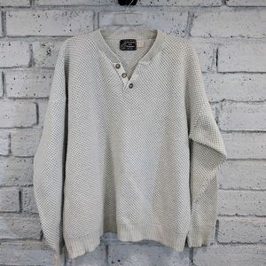 PECONIC BAY TRADERS Vintage USA Mens Size Large Cable Knit Cotton Sweater